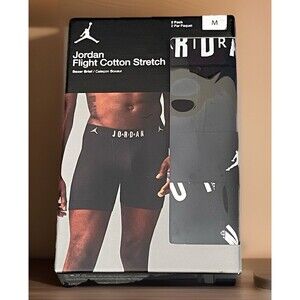 Jordan Flight Boxer Briefs Mens Size Medium Black Cotton Stretch 2 Pack